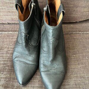 FRYE Reina Black Leather Booties Size 7.5